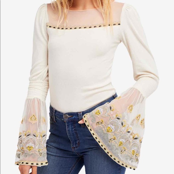 ❤️SOLD❤️Free People Embroidered Top Women’s Shirt - Picture 5 of 5